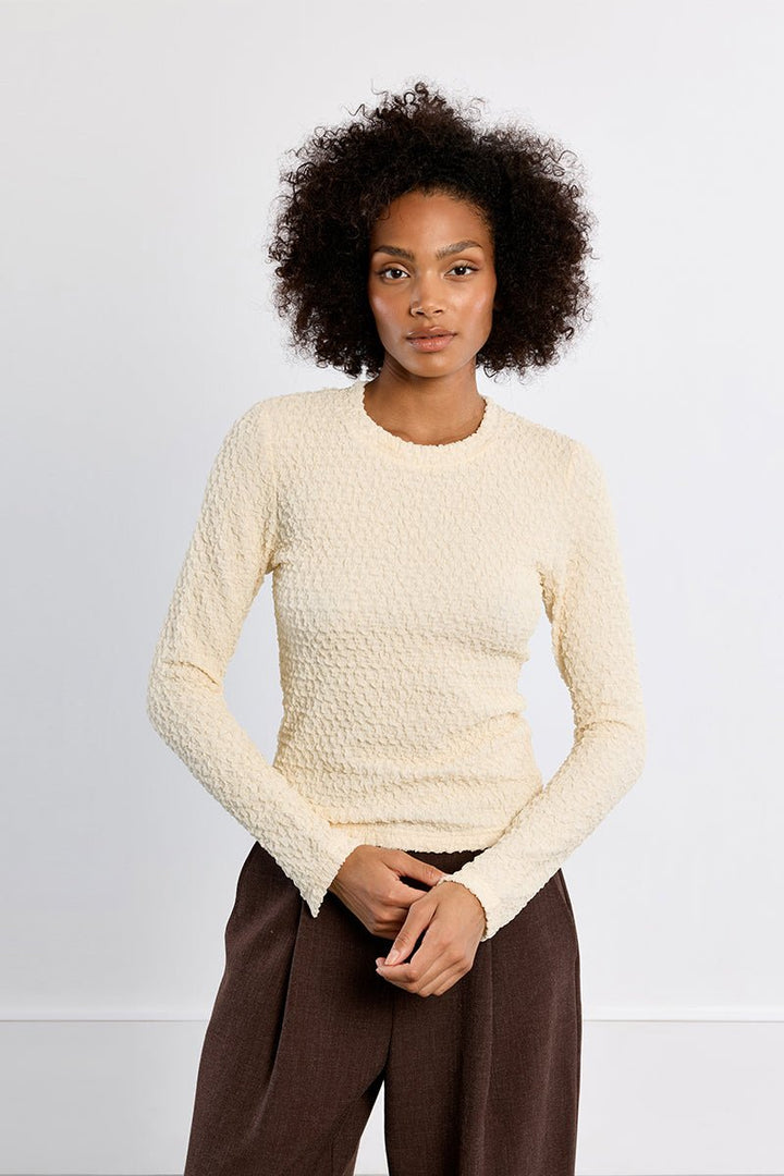 Molly Bracken Textured Long Sleeve Top - Capri by Sunset & Co.