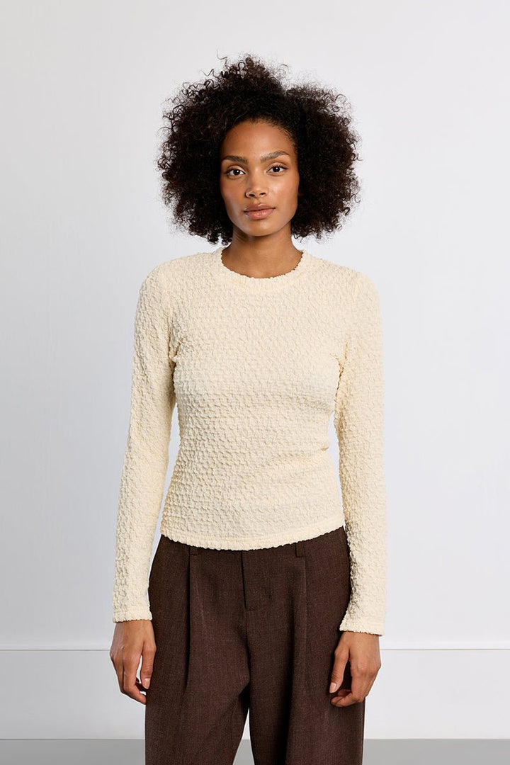 Molly Bracken Textured Long Sleeve Top - Capri by Sunset & Co.