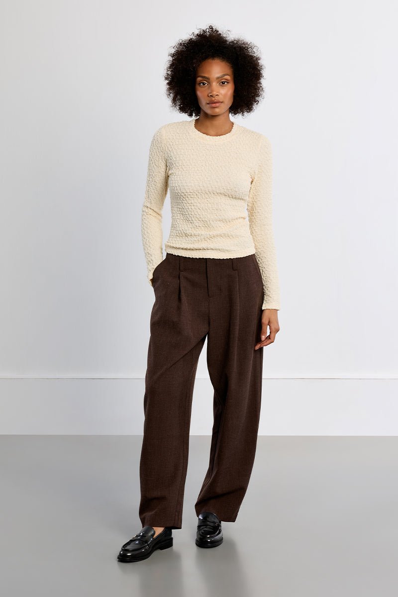 Molly Bracken Textured Long Sleeve Top - Capri by Sunset & Co.