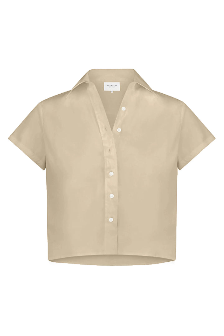 The Shirt The Boxy Short Sleeve Cropped Shirt - Capri by Sunset & Co.