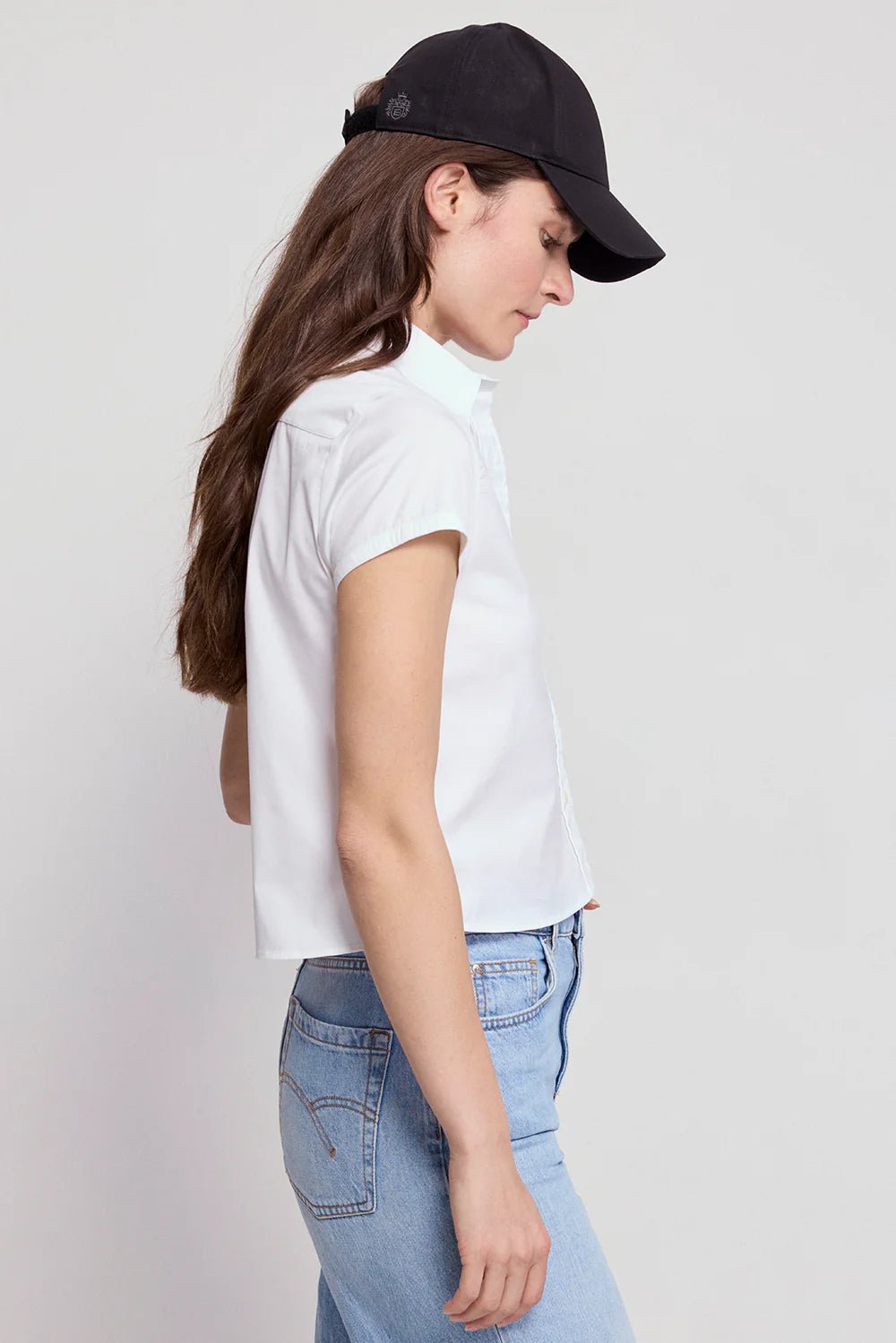 The Shirt The Boxy Short Sleeve Cropped Shirt - Capri by Sunset & Co.
