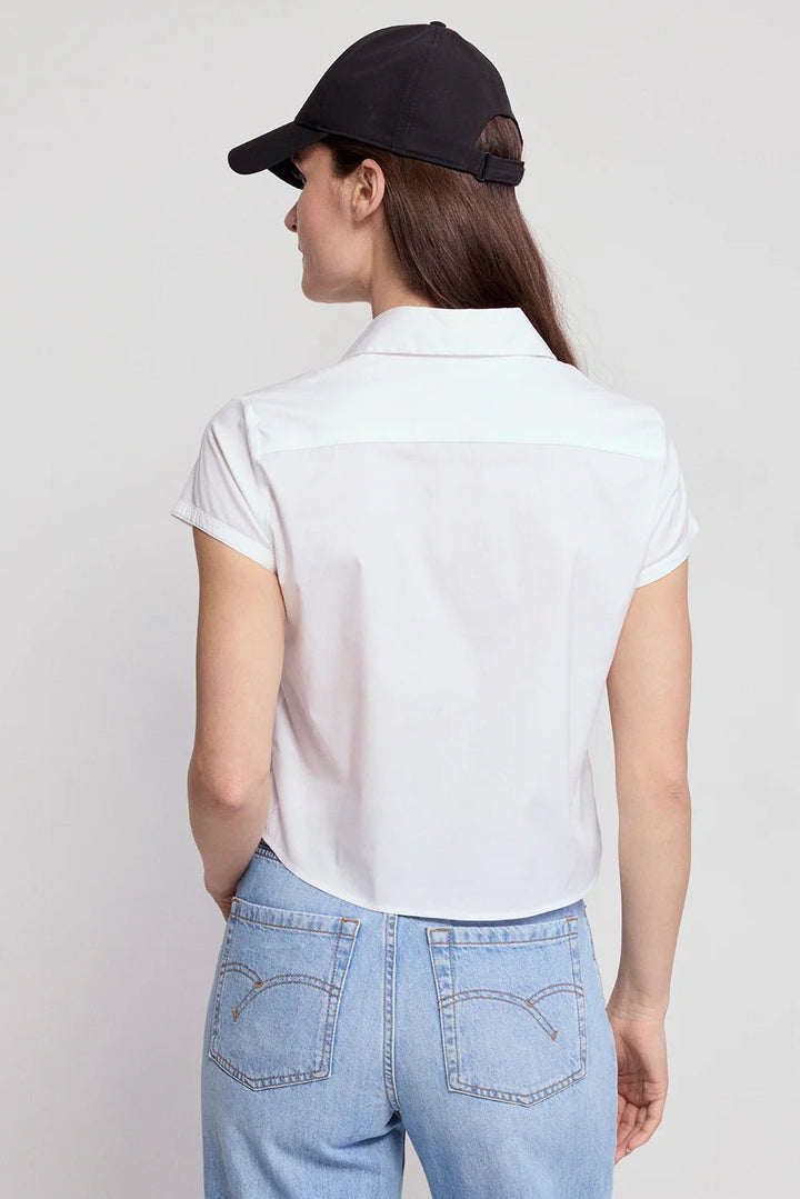 The Shirt The Boxy Short Sleeve Cropped Shirt - Capri by Sunset & Co.