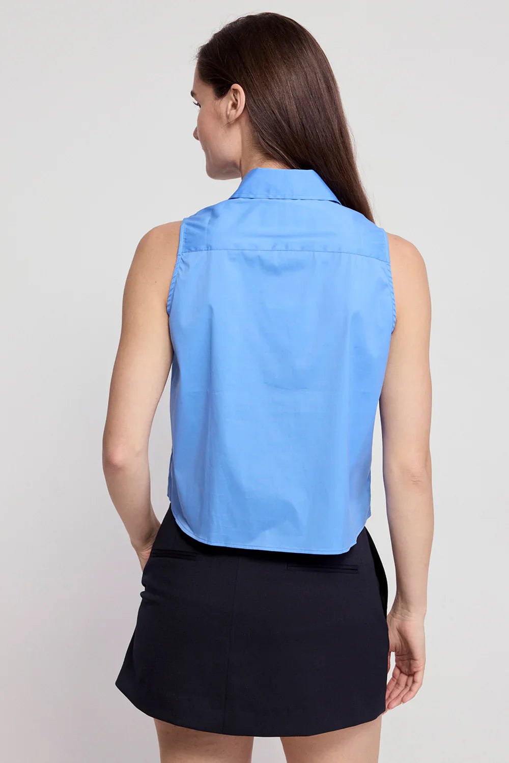 The Shirt The Boxy Cropped Sleeveless Shirt - Capri by Sunset & Co.