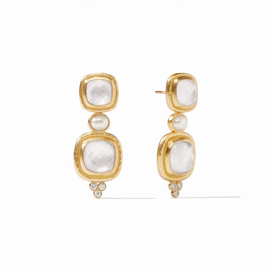 Tudor Statement Earring - Iridescent Clear Crystal