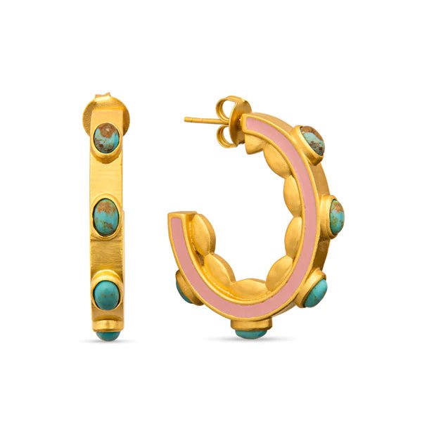 Christina Greene Sea Hoop Earrings - Turquoise - Capri by Sunset & Co.