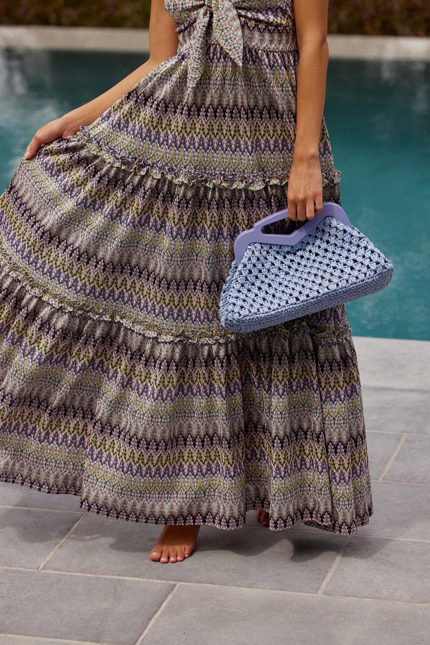 BTB Los Angeles Nadiya Crochet Clutch - Periwinkle - Capri by Sunset & Co.