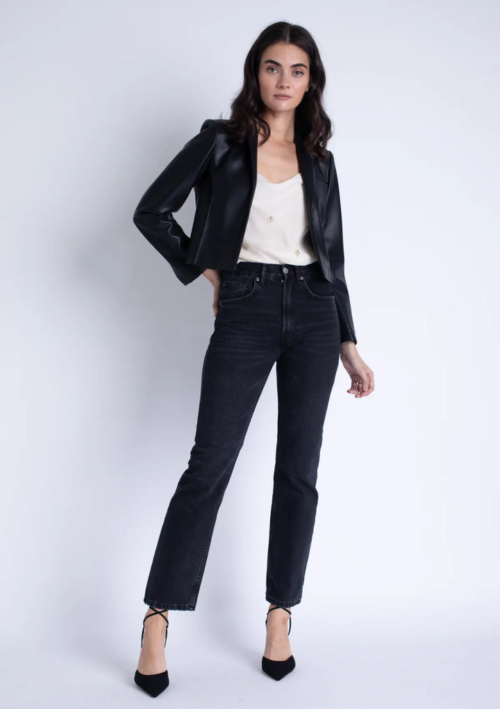 Karina Grimaldi Layla Vegan Leather Crop Jacket - Capri by Sunset & Co.