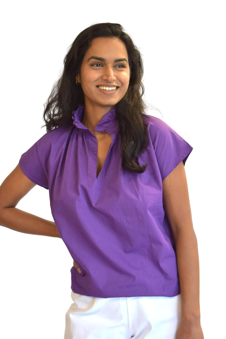 Vicki Short Sleeve Top - Purple