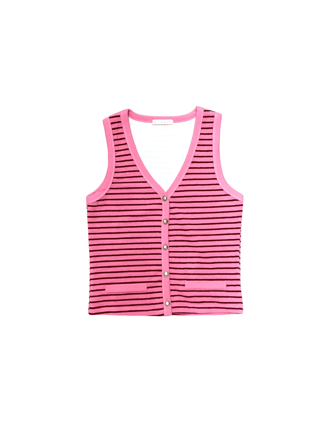 Karlie Stripe Knit Novelty Vest - Capri by Sunset & Co.