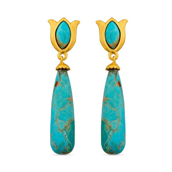 Christina Greene Verona Tulip Drop Earrings - Turquoise - Capri by Sunset & Co.