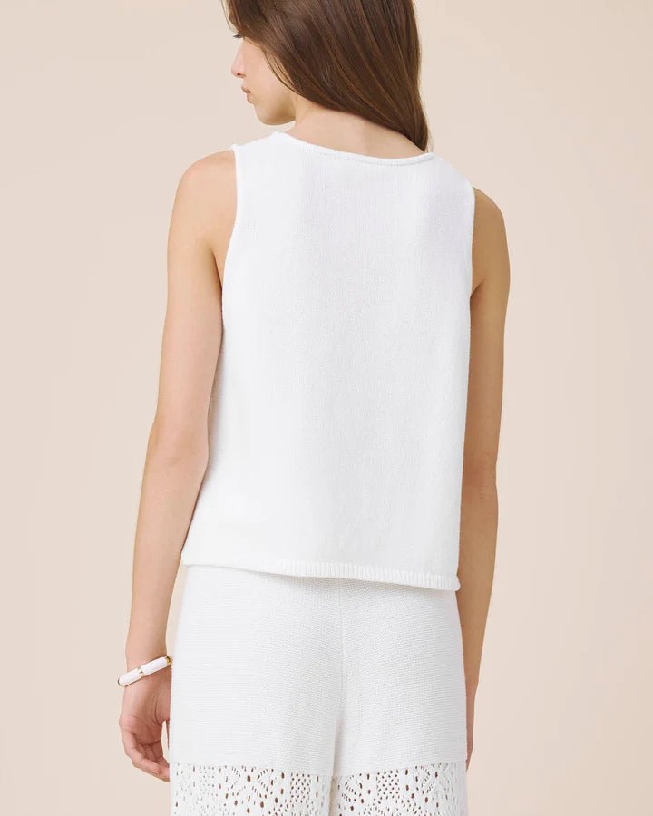 Splendid Beckham Crochet Sweater Tank - Capri by Sunset & Co.