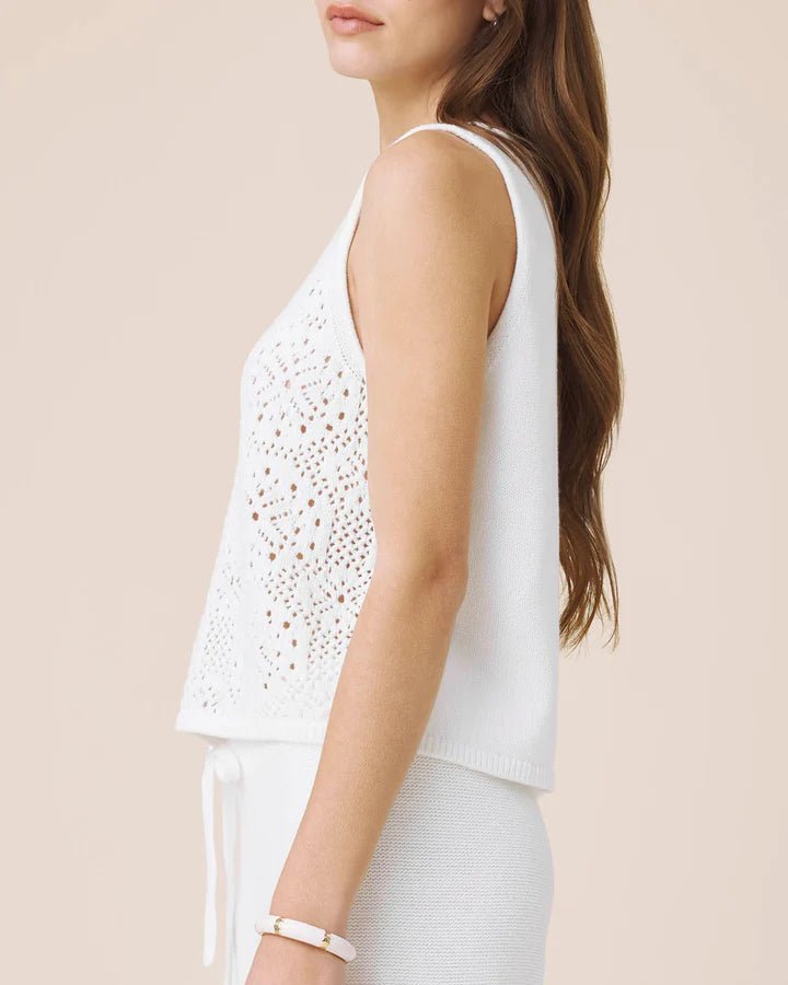 Splendid Beckham Crochet Sweater Tank - Capri by Sunset & Co.
