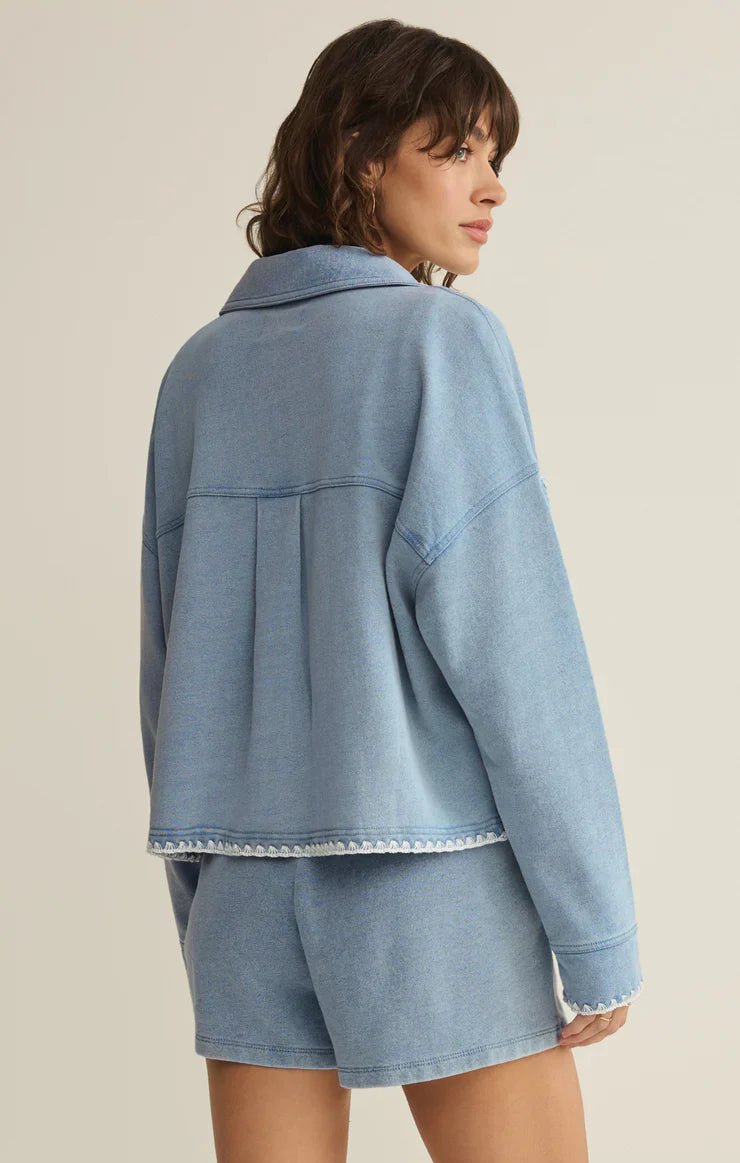 Z Supply All Day Crop Whipstitch Jacket - Capri by Sunset & Co.