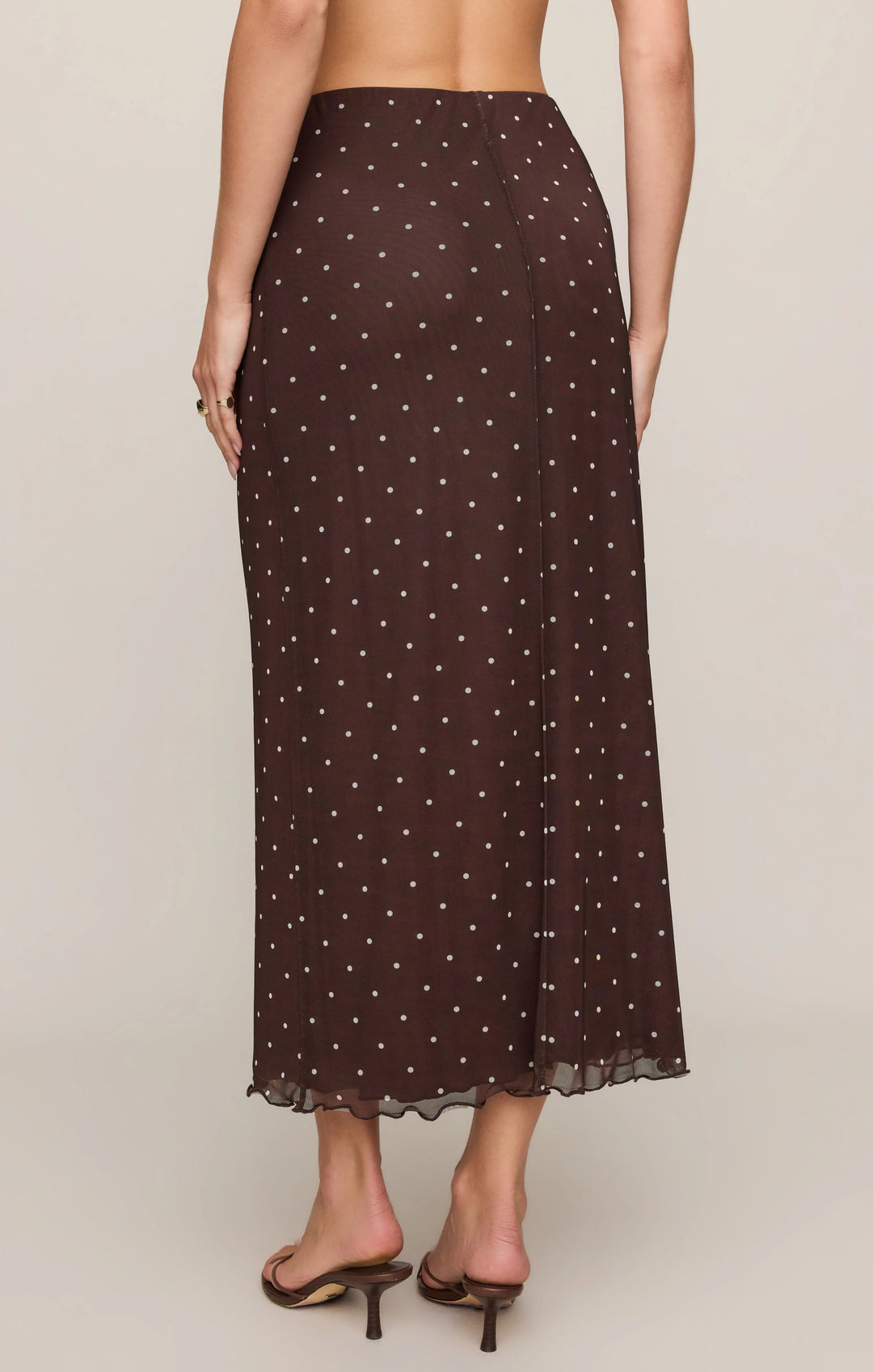 Z Supply Eda Polka Dot Mesh Midi Skirt