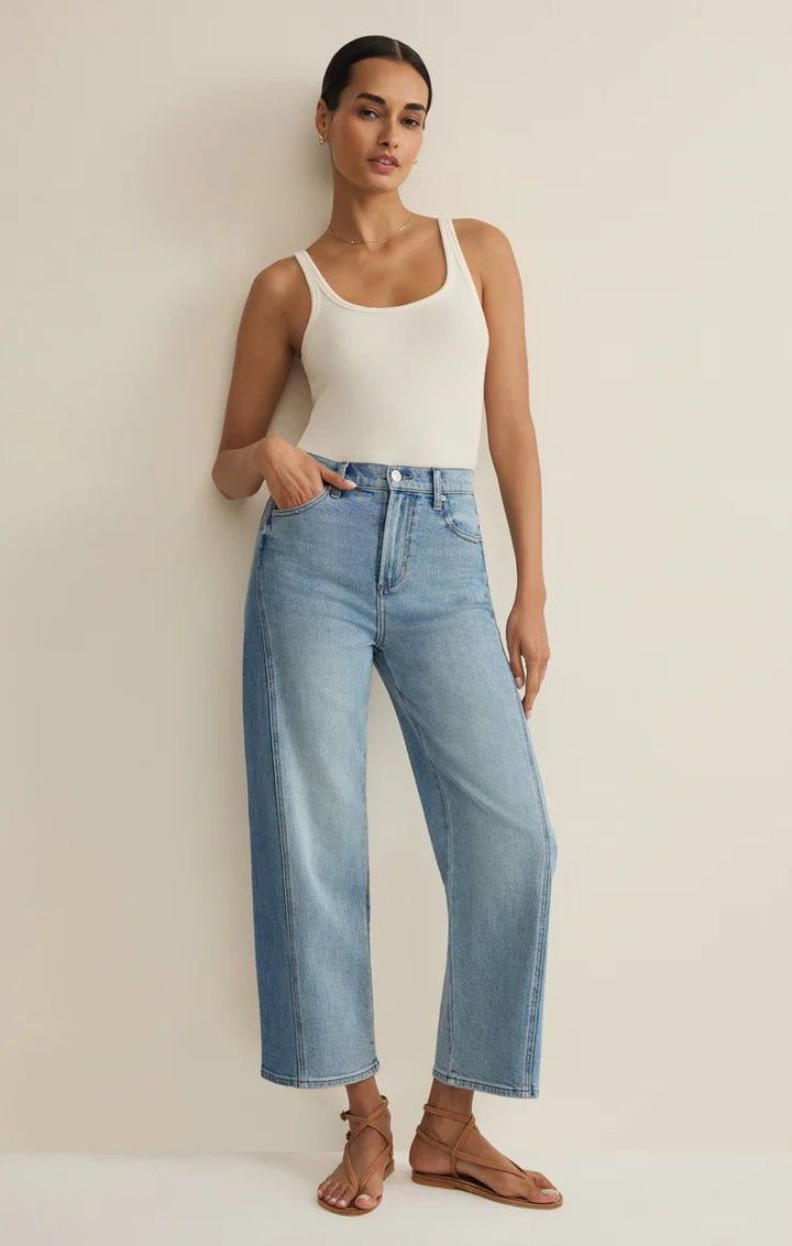 Z Supply Luna Stretch Denim Crop Pant - Capri by Sunset & Co.