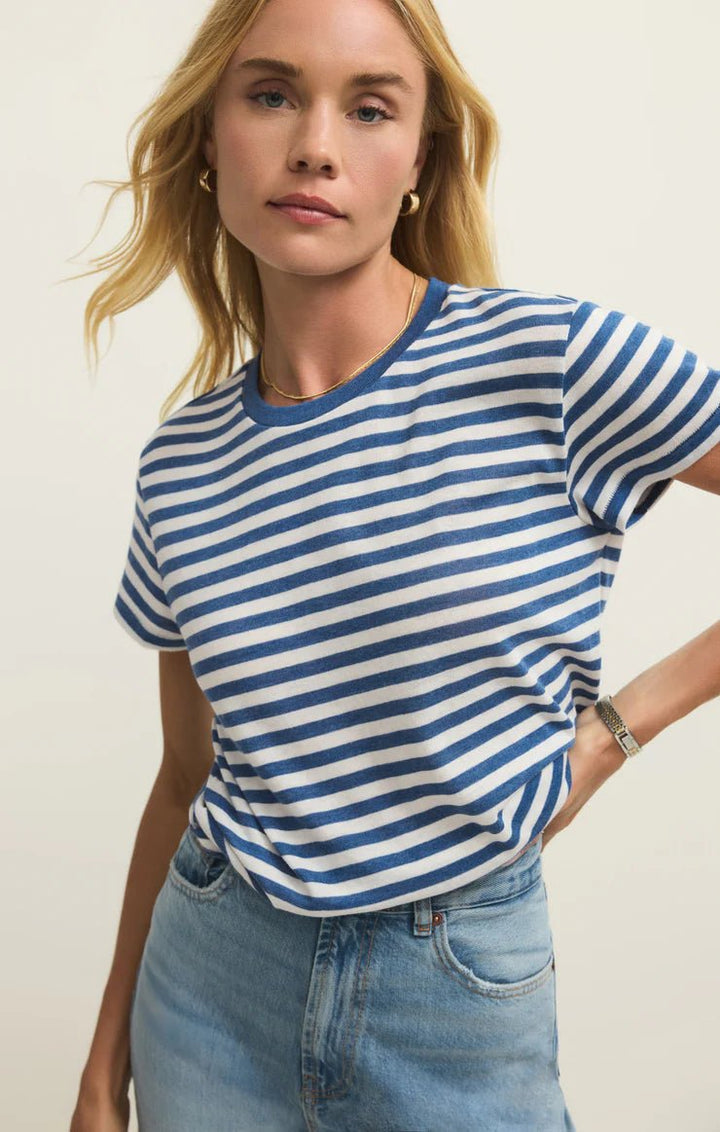 Z Supply Tourist Airy Striped Tee - Capri by Sunset & Co.
