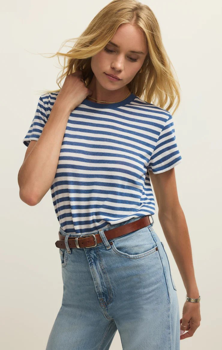 Z Supply Tourist Airy Striped Tee - Capri by Sunset & Co.