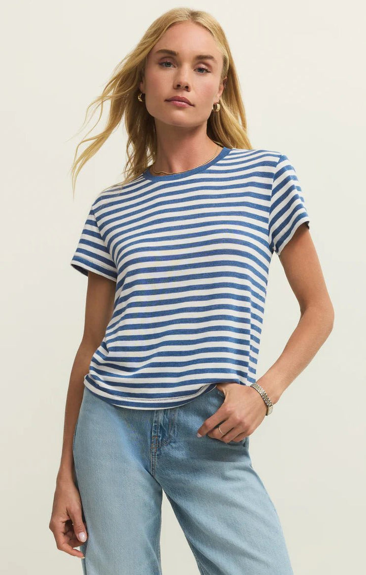 Z Supply Tourist Airy Striped Tee - Capri by Sunset & Co.