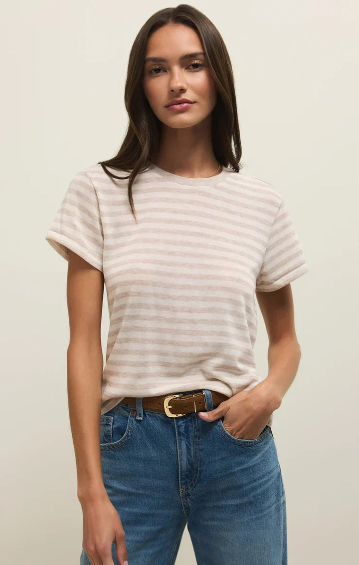Z Supply Tourist Airy Striped Tee - Capri by Sunset & Co.