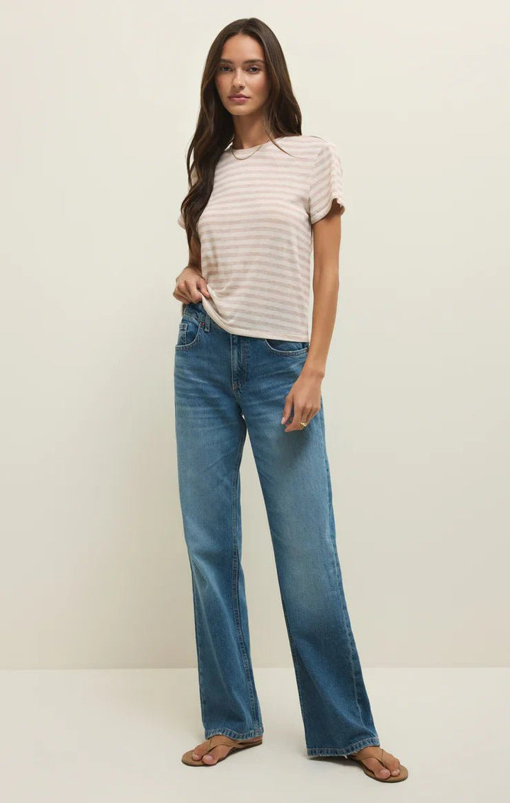 Z Supply Tourist Airy Striped Tee - Capri by Sunset & Co.
