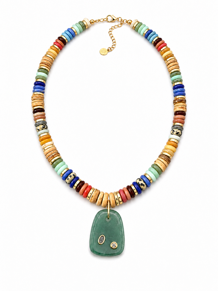 Mixed Gemstone Pendant Necklace