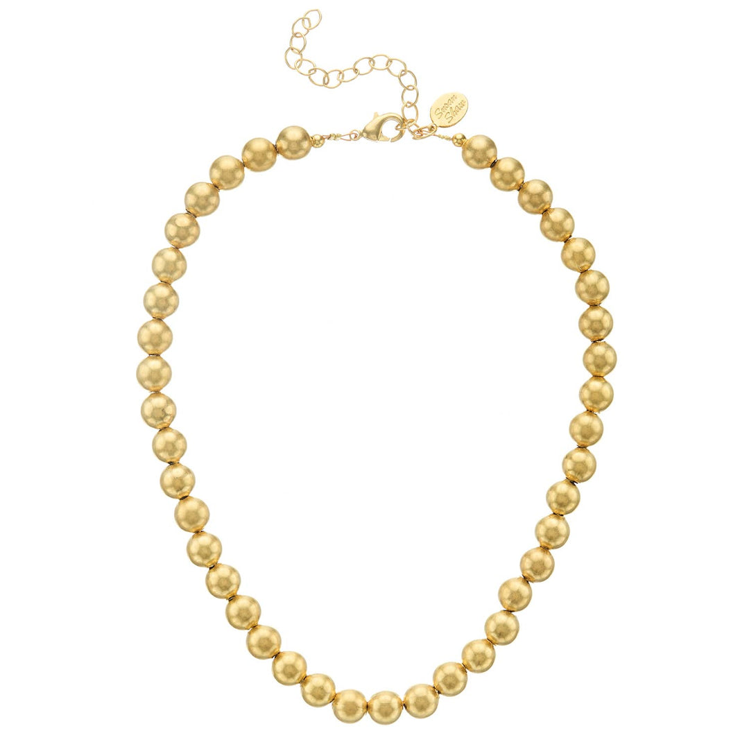 Susan Shaw Mini Margaret Gold Bead Necklace - Capri by Sunset & Co.