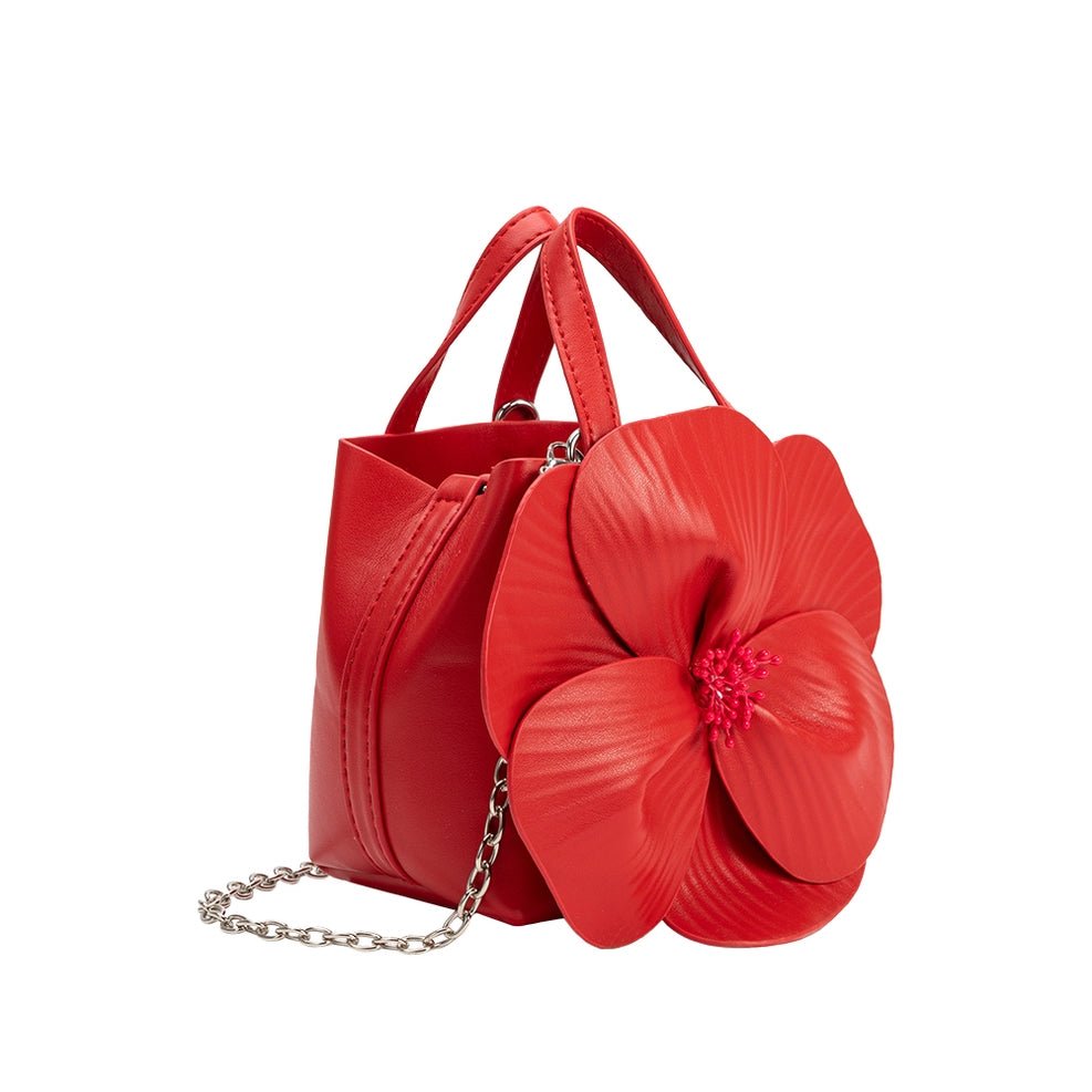 Melie Bianco Monroe Flower Vegan Leather Top Handle Bag - Capri by Sunset & Co.