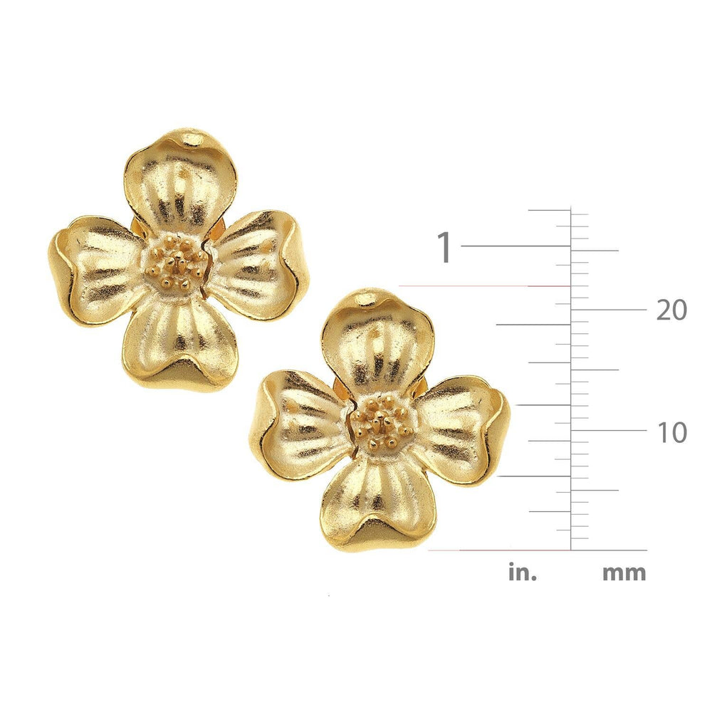 Susan Shaw Dogwood Flower Stud Earrings - Capri by Sunset & Co.