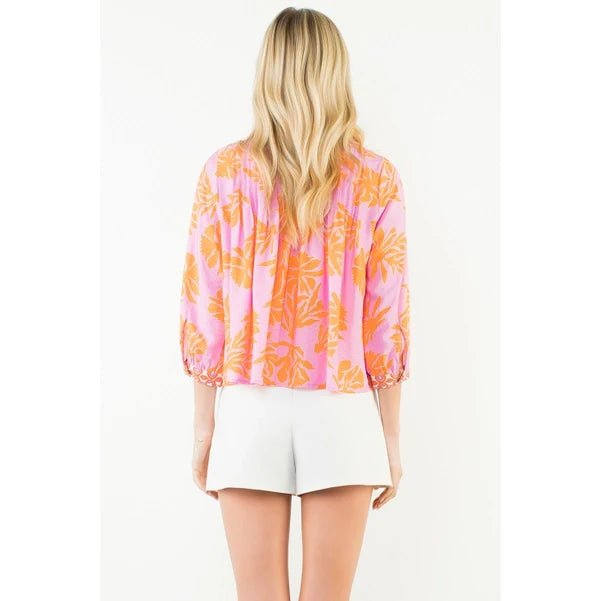 THML Long Sleeve Floral Top - Capri by Sunset & Co.
