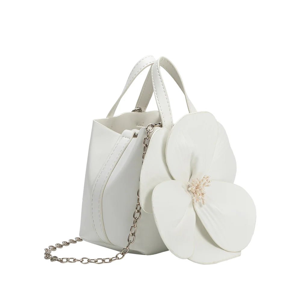 Melie Bianco Monroe Flower Vegan Leather Top Handle Bag - Capri by Sunset & Co.