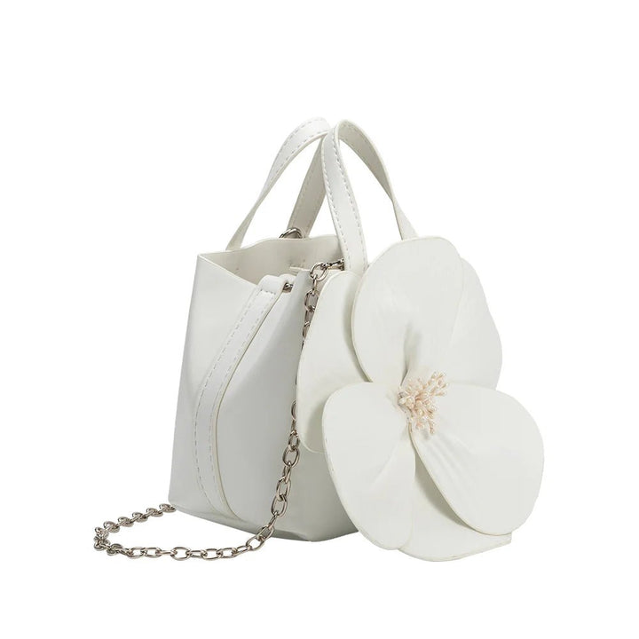 Melie Bianco Monroe Flower Vegan Leather Top Handle Bag - Capri by Sunset & Co.