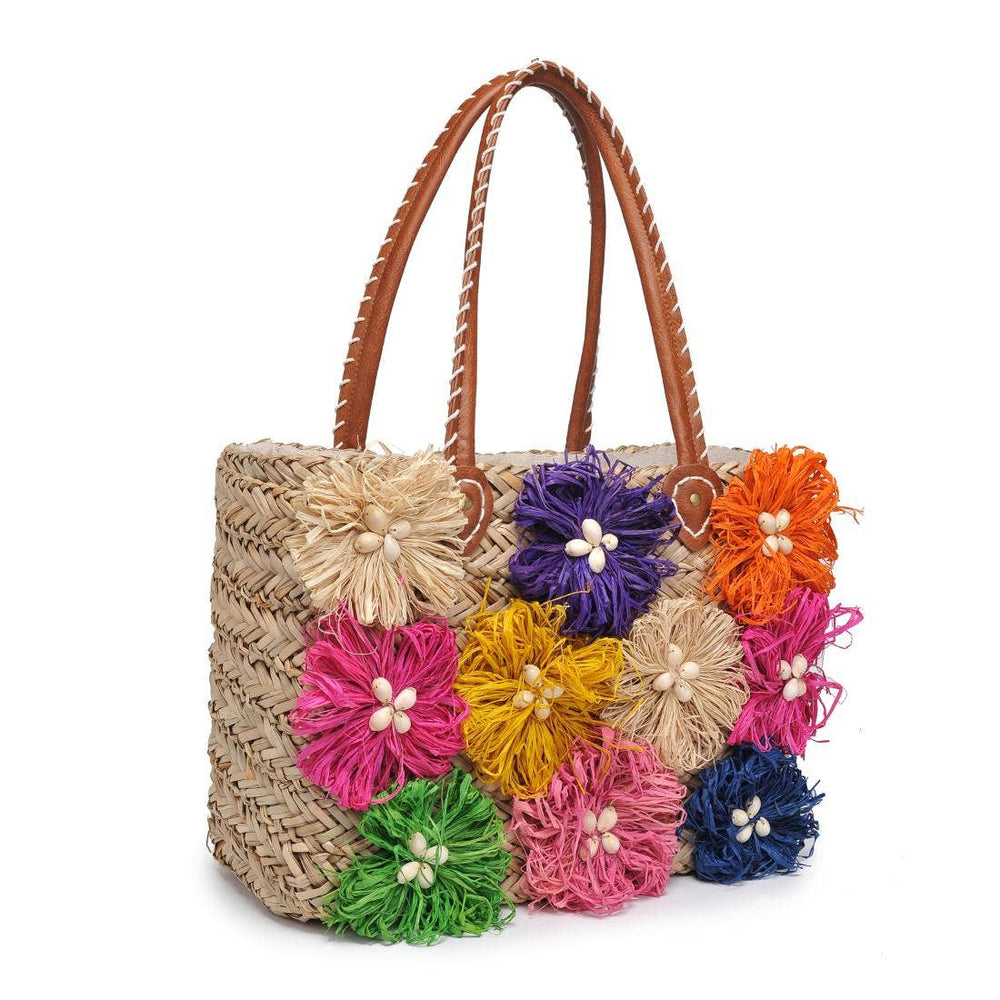 Urban Expressions Queenie Floral Straw Tote - Capri by Sunset & Co.