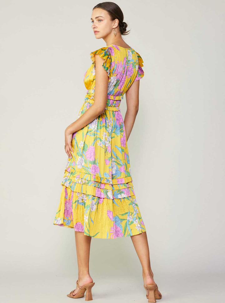 Current Air Pleated Midi Dress - Capri by Sunset & Co.