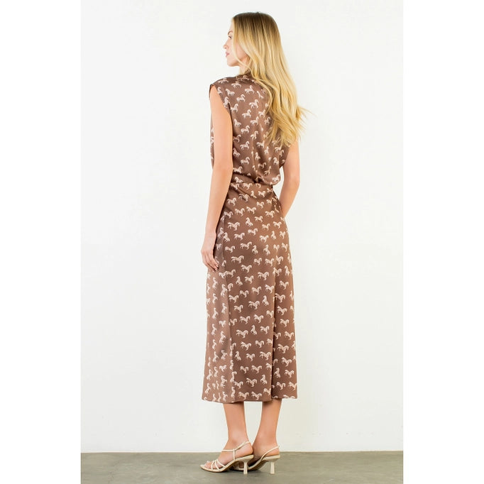 THML Satin High Neck Horse Top