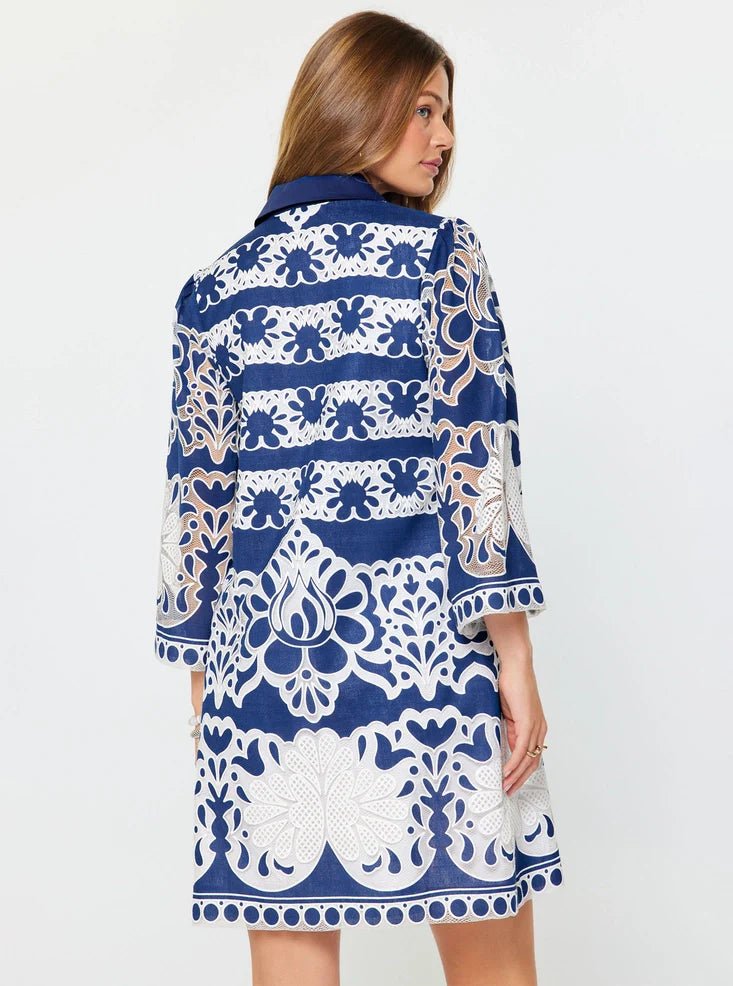 Current Air Lace Embroidered Mini Dress - Capri by Sunset & Co.