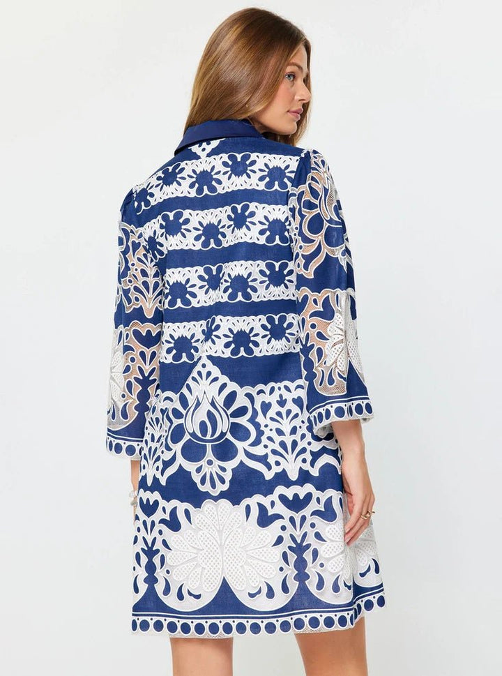 Current Air Lace Embroidered Mini Dress - Capri by Sunset & Co.