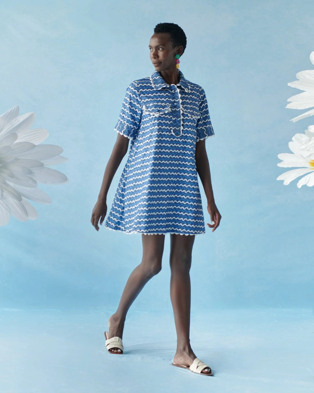 Celia B Blueberry Wave Dress - Capri by Sunset & Co.