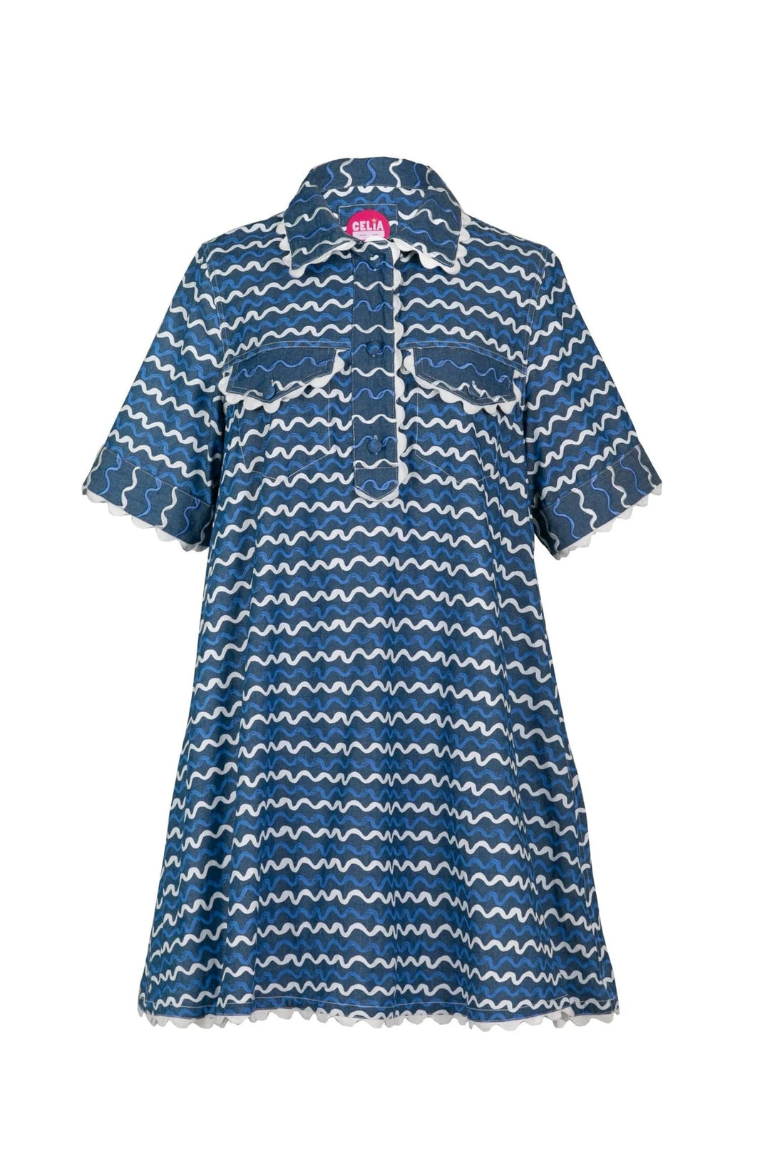 Celia B Blueberry Wave Dress - Capri by Sunset & Co.