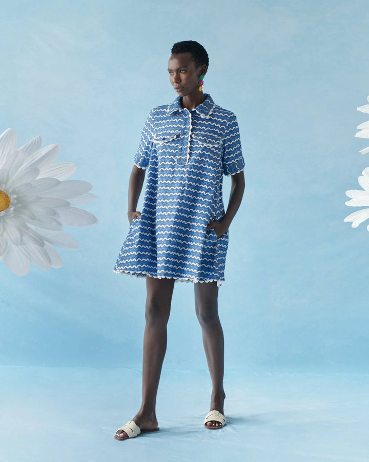 Celia B Blueberry Wave Dress - Capri by Sunset & Co.