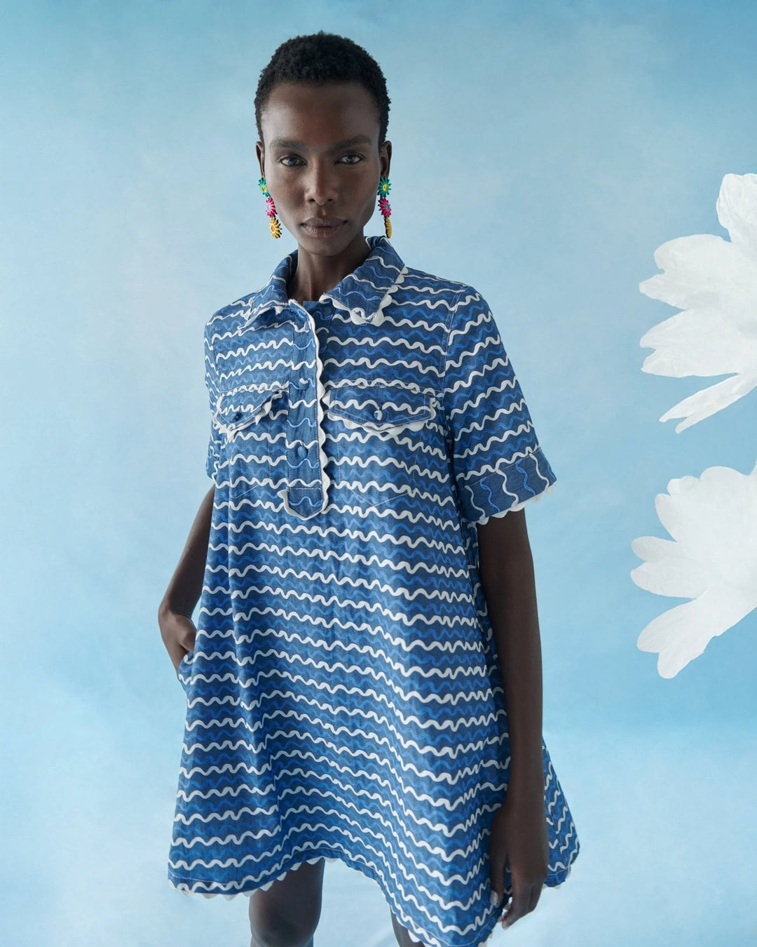 Celia B Blueberry Wave Dress - Capri by Sunset & Co.