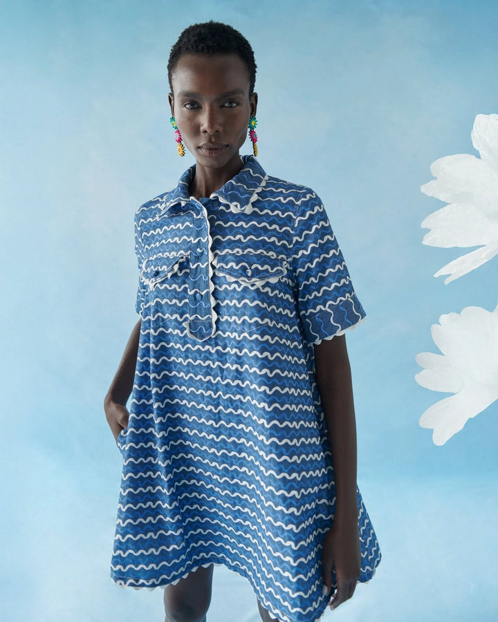 Celia B Blueberry Wave Dress - Capri by Sunset & Co.