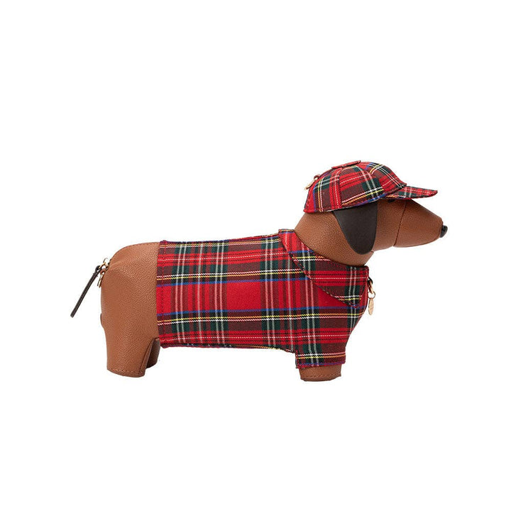 Melie Bianco Dog Plaid Vegan Leather Crossbody Bag
