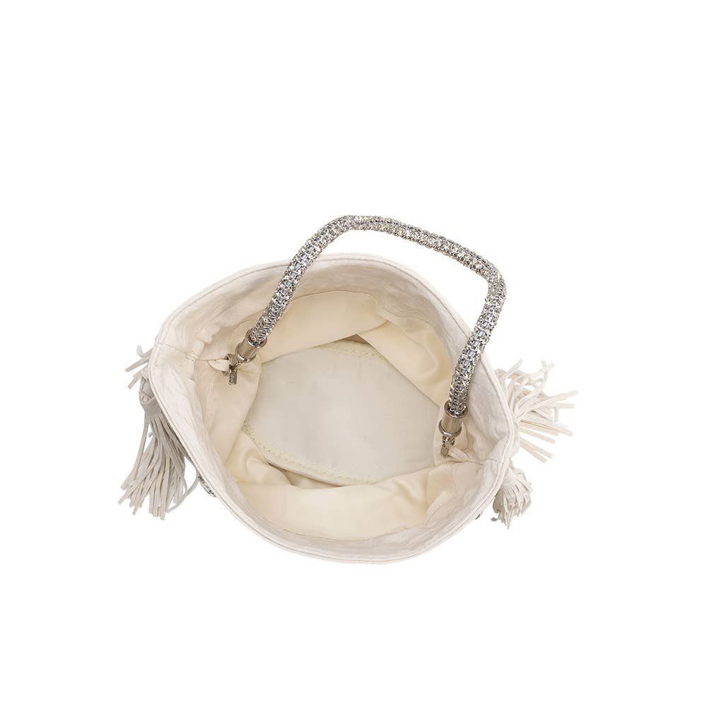 Melie Bianco Starla Vegan Leather Jewel Top Handle Bag - Capri by Sunset & Co.
