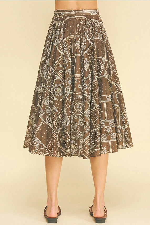 Pinch Bandana Midi Skirt