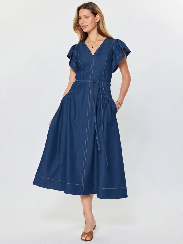 Current Air Denim Midi Dress - Capri by Sunset & Co.