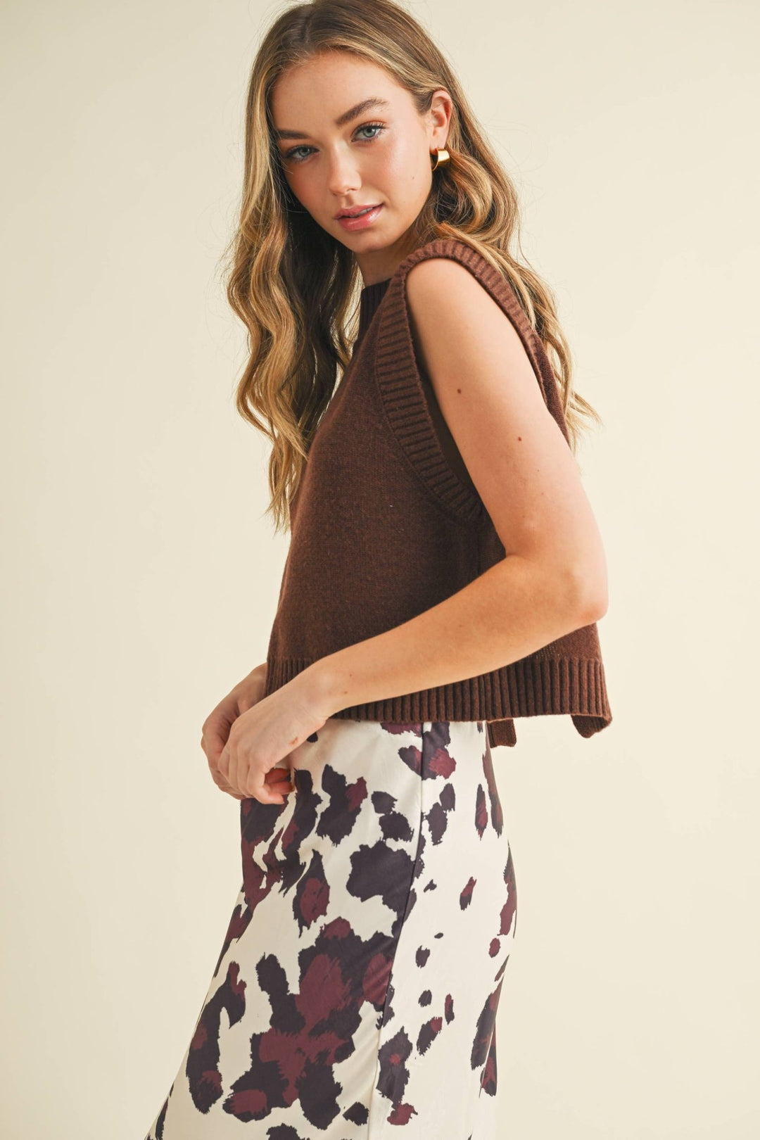 TCEC Knit Ribbed Open Back Vest - Capri by Sunset & Co.