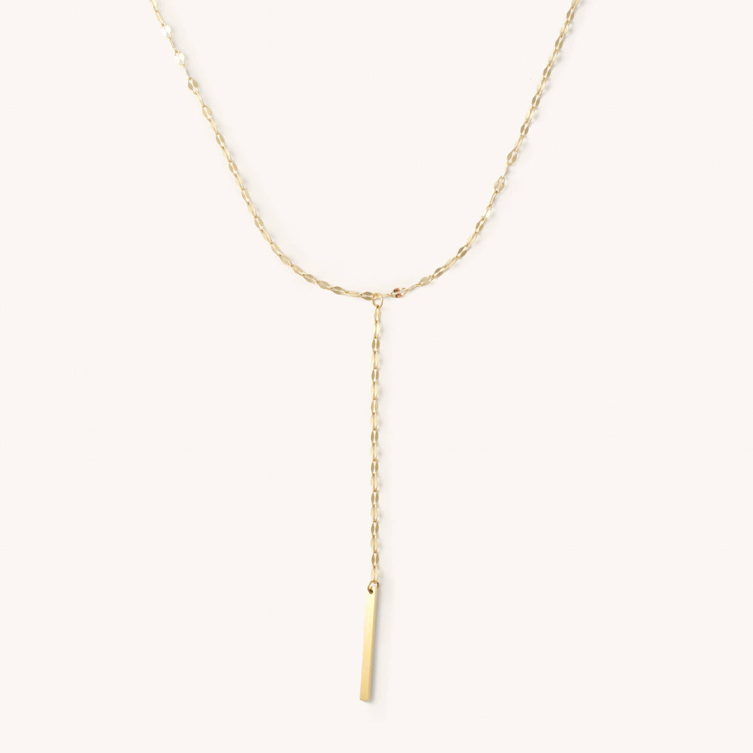 Gold Shimmer Lariat Necklace