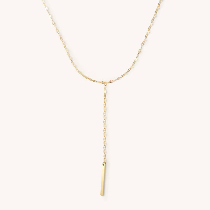Gold Shimmer Lariat Necklace