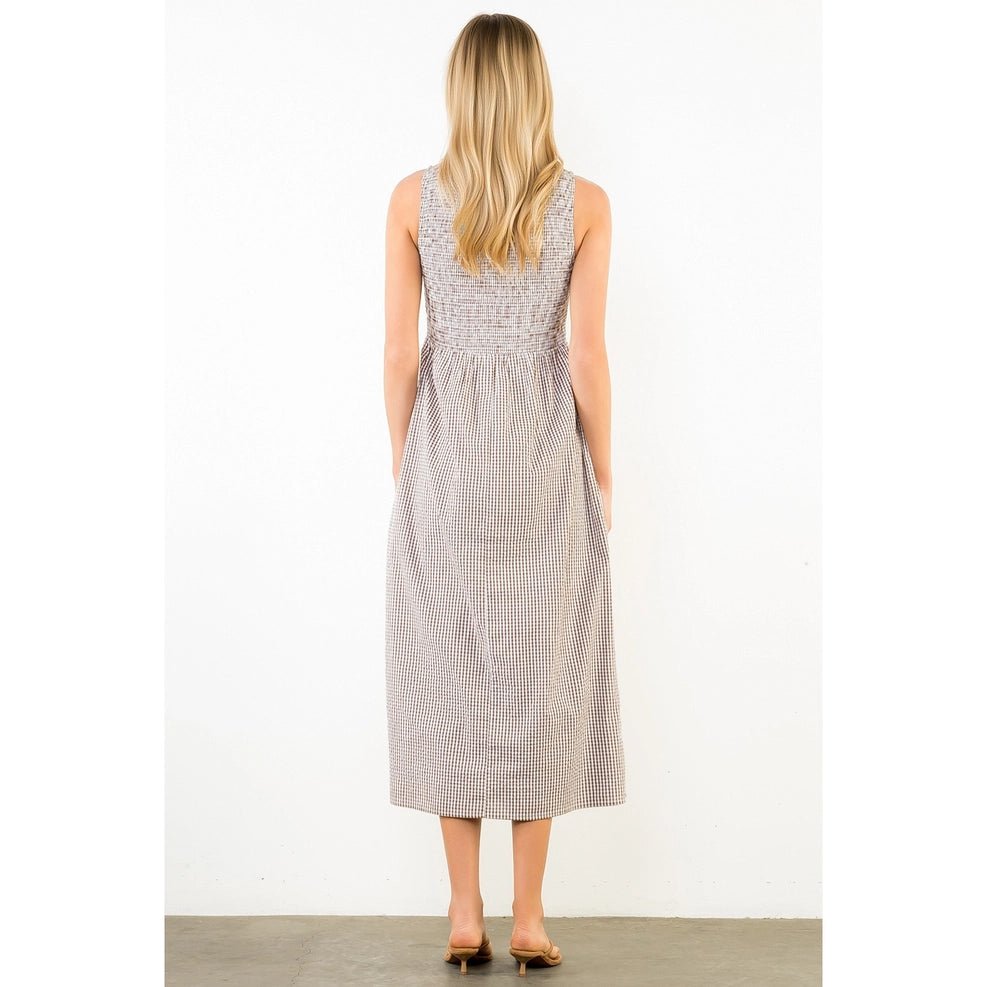 Sleeveless Smocked Midi Dress - Capri by Sunset & Co.