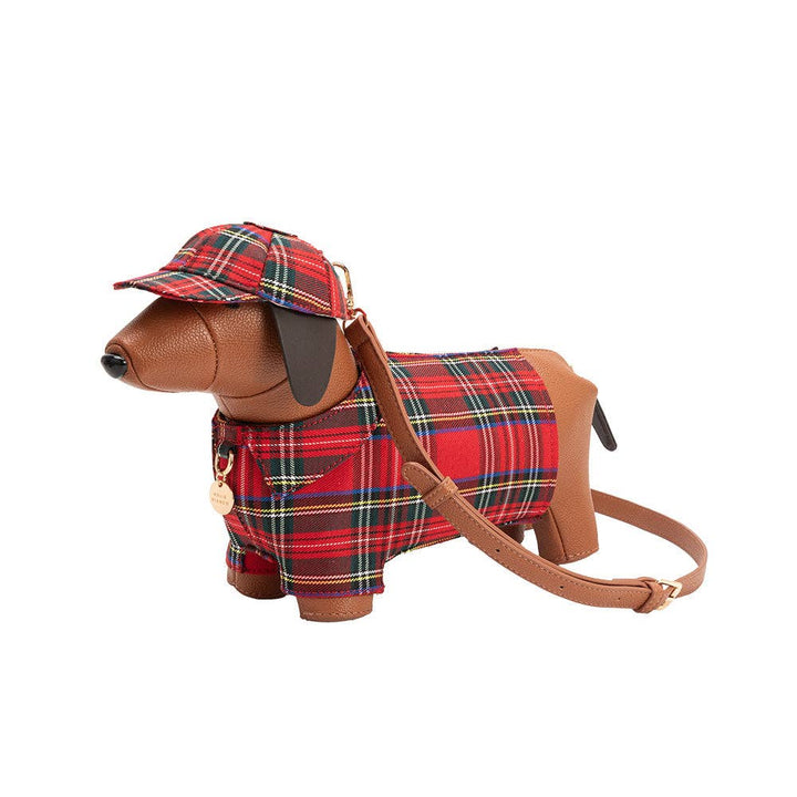 Melie Bianco Dog Plaid Vegan Leather Crossbody Bag